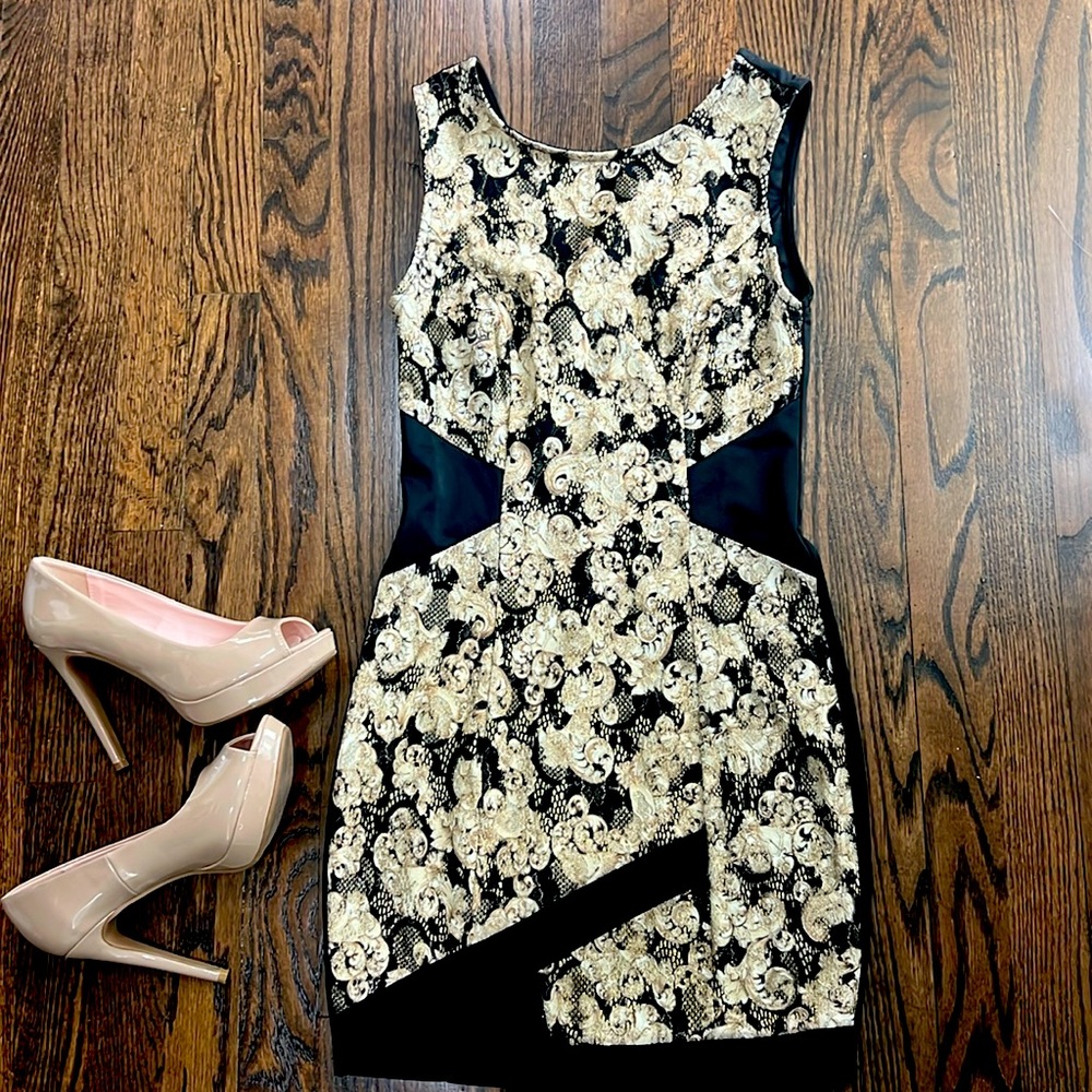 Black with gold dress